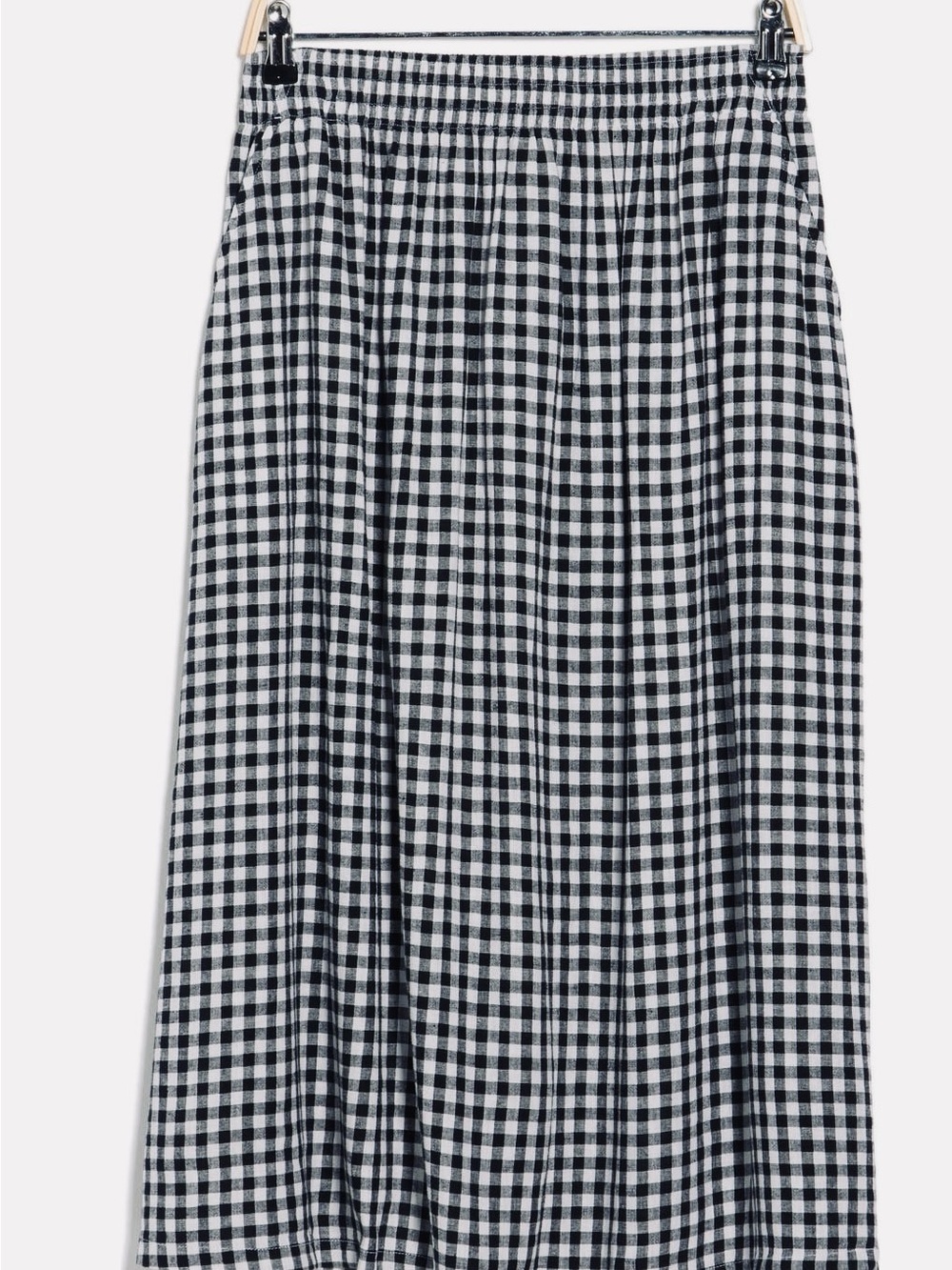 Nordstrom Black and White Gingham Maxi Skirt